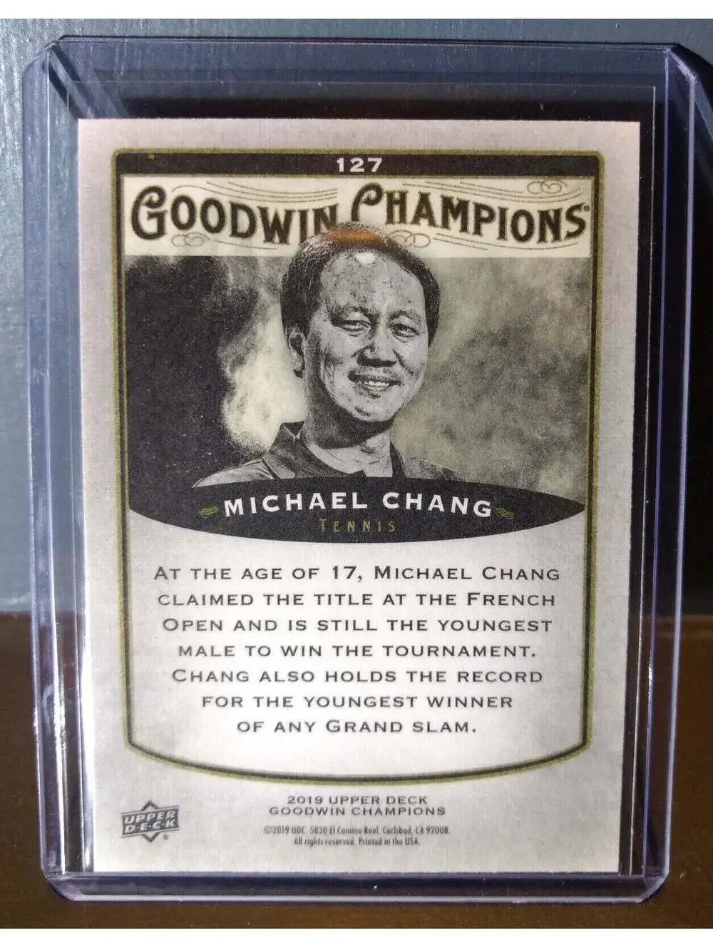2019 Upper Deck Goodwin Champions Michael Chang #127 Tennis Trading Card